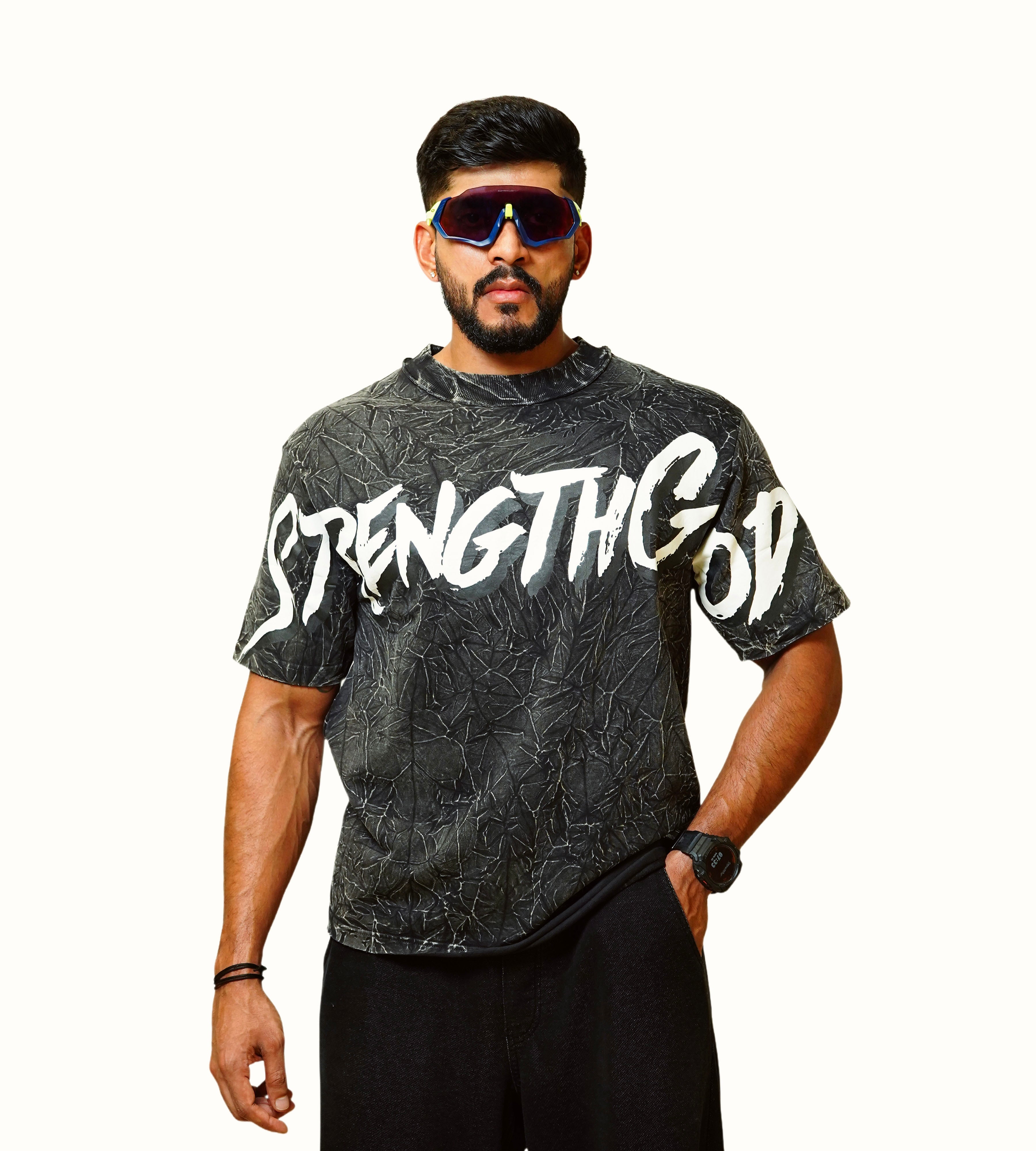 Big Logo Washed Hybrid Top