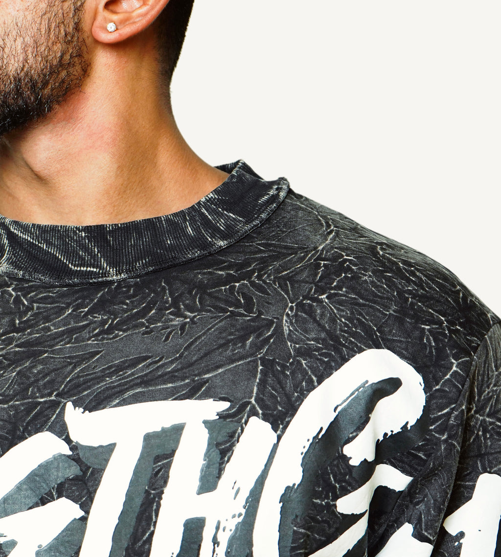 Big Logo Washed Hybrid Top