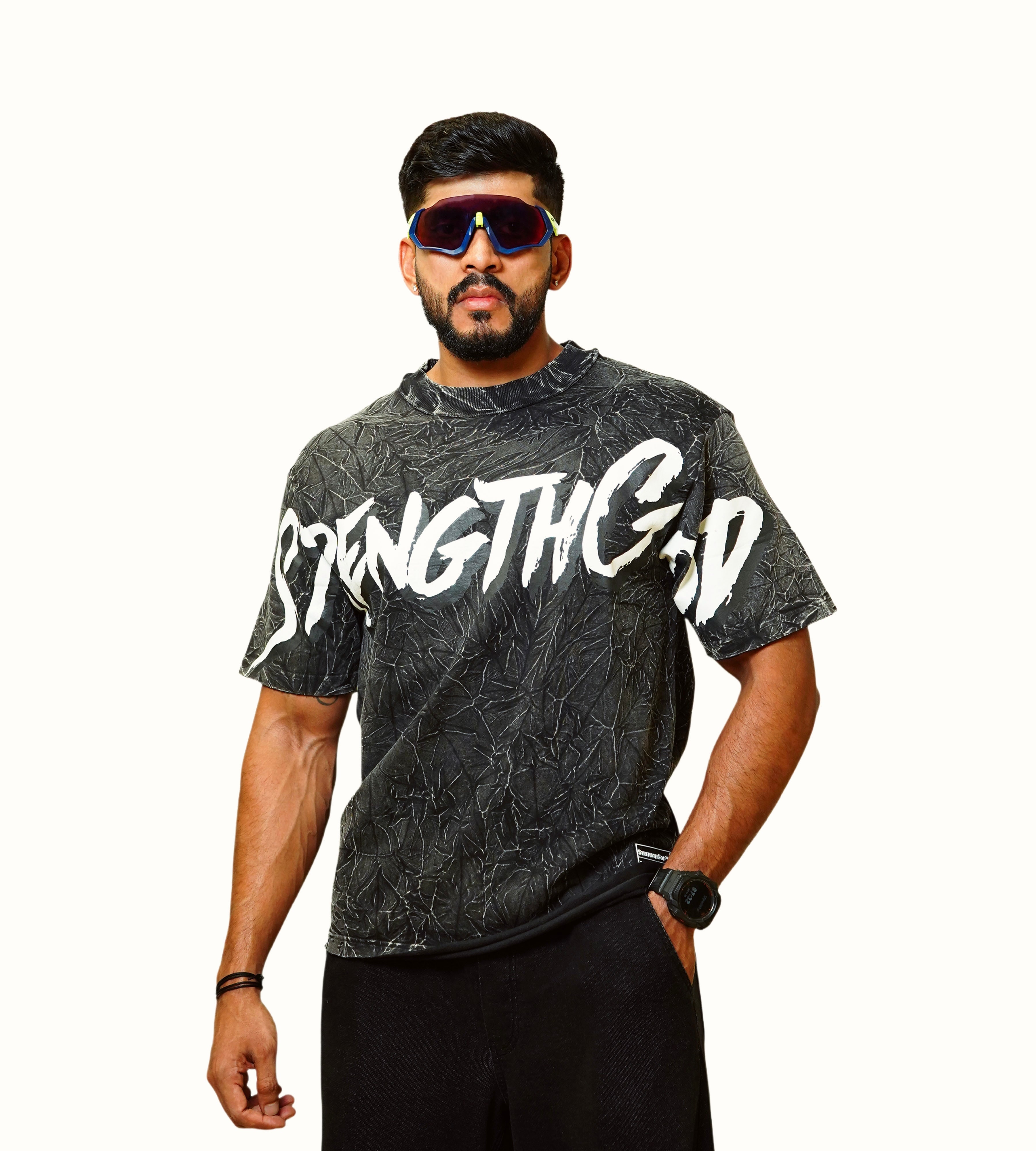 Big Logo Washed Hybrid Top